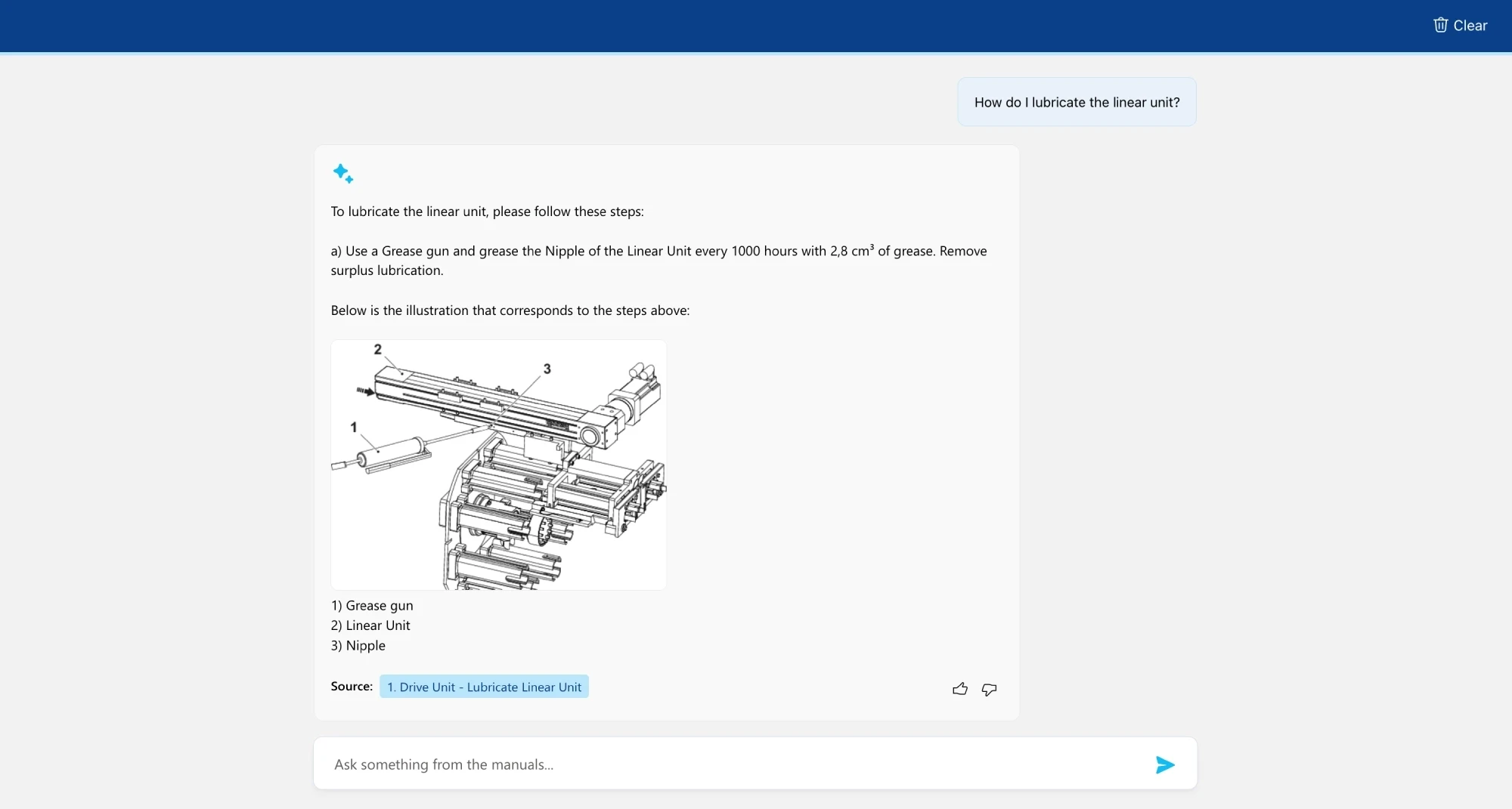 Chattbot för dialog med tekniska manualer