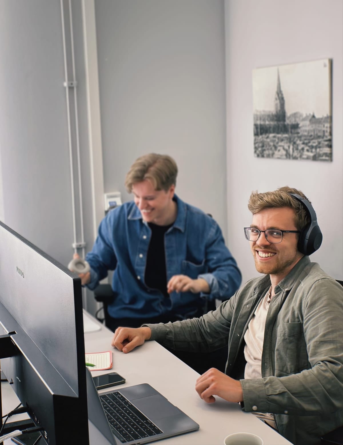 Two members of the Fiive team at the office